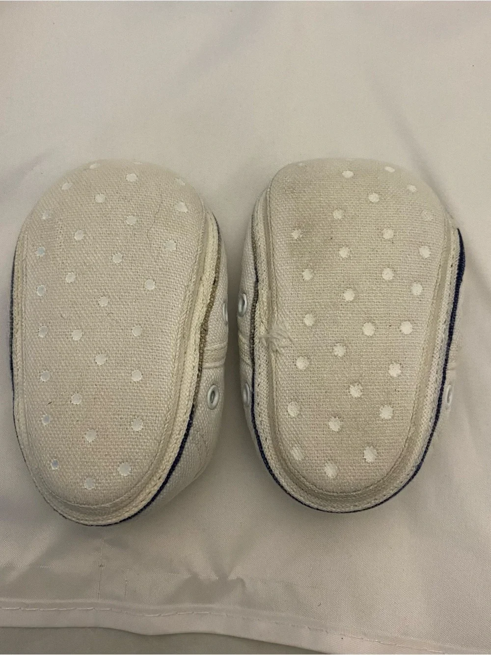 vintage Baby Gap crib shoes classic white canvas soft soled Sz 1 Newborn-2 Month